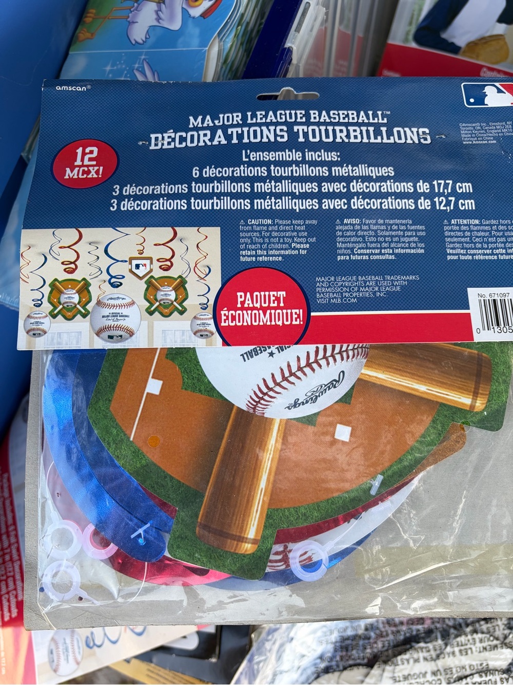 Major League Baseball Metallic Swirl Decorations - Multicolor,price for 2 packs